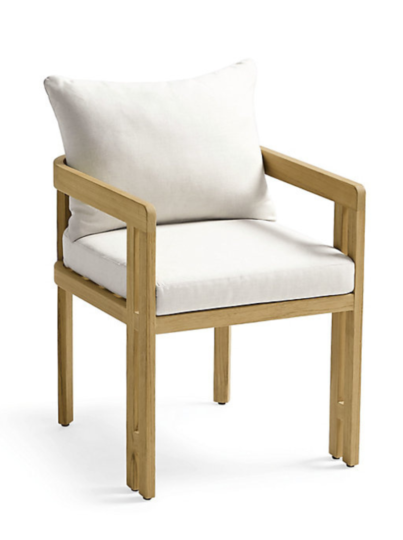 Porticello Dining Chairs with Cushions in Natural Teak, Set of Two